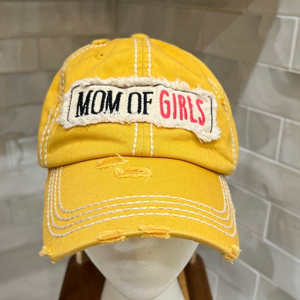 KBETHOS Vintage Mom of Girls Distressed Yellow Baseball Cap Adjustable Hat